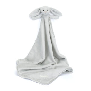 Personalized Bashful Silver Bunny Blankie