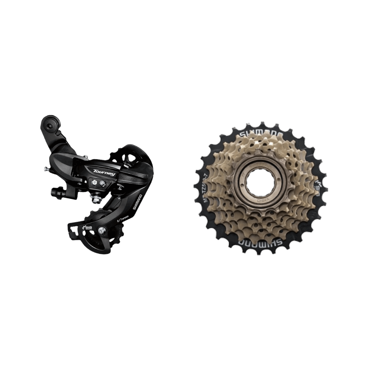 Freego eBike Shimano 7-Speed Drivetrain Kit with Rear Derailleur & Freewheel